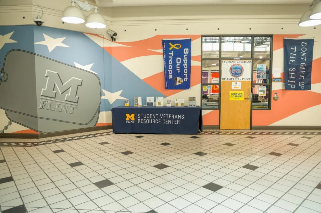 The UM-Flint Student Veterans Resource Center helps veterans transition from military life and navigate educational opportunities. Image credit: Jeremy Marble, University of Michigan News