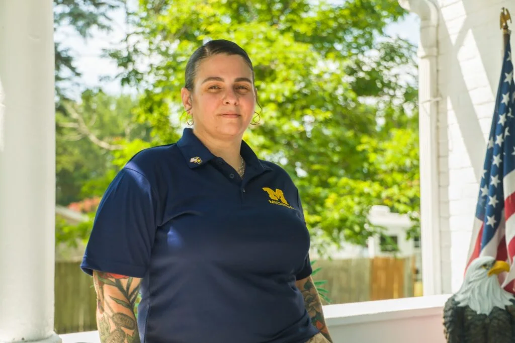 Kelly Parrott, who just wrapped up her Bachelor's of Science in Health Care Administration is now working on her Master degree in Public Health at the University of Michigan-Flint. Image credit: Jeremy Marble, University of Michigan News
