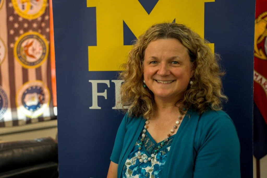 Helen Budd, program manager for the Student Veterans Resource Center at UM-Flint. Image credit: Jeremy Marble, University of Michigan News