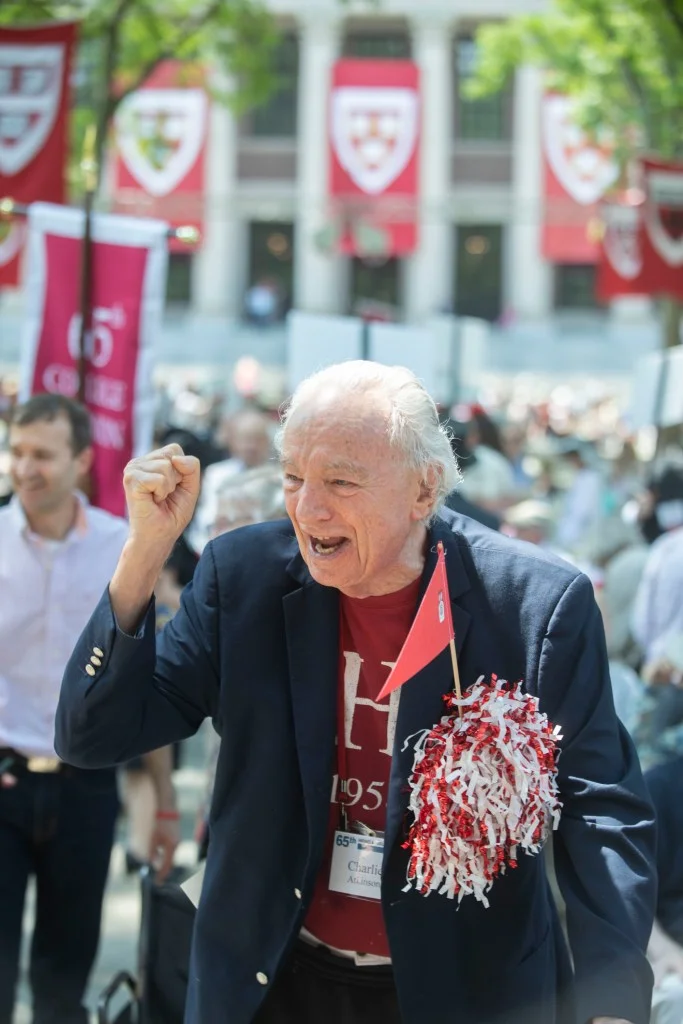 Charlie Atkinson celebrates his 65th reunion during Harvard Alumni Day, 2023.